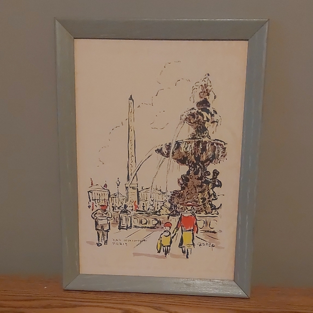 Original Fred Roner Framed Parisian Street Scene Art 92/459